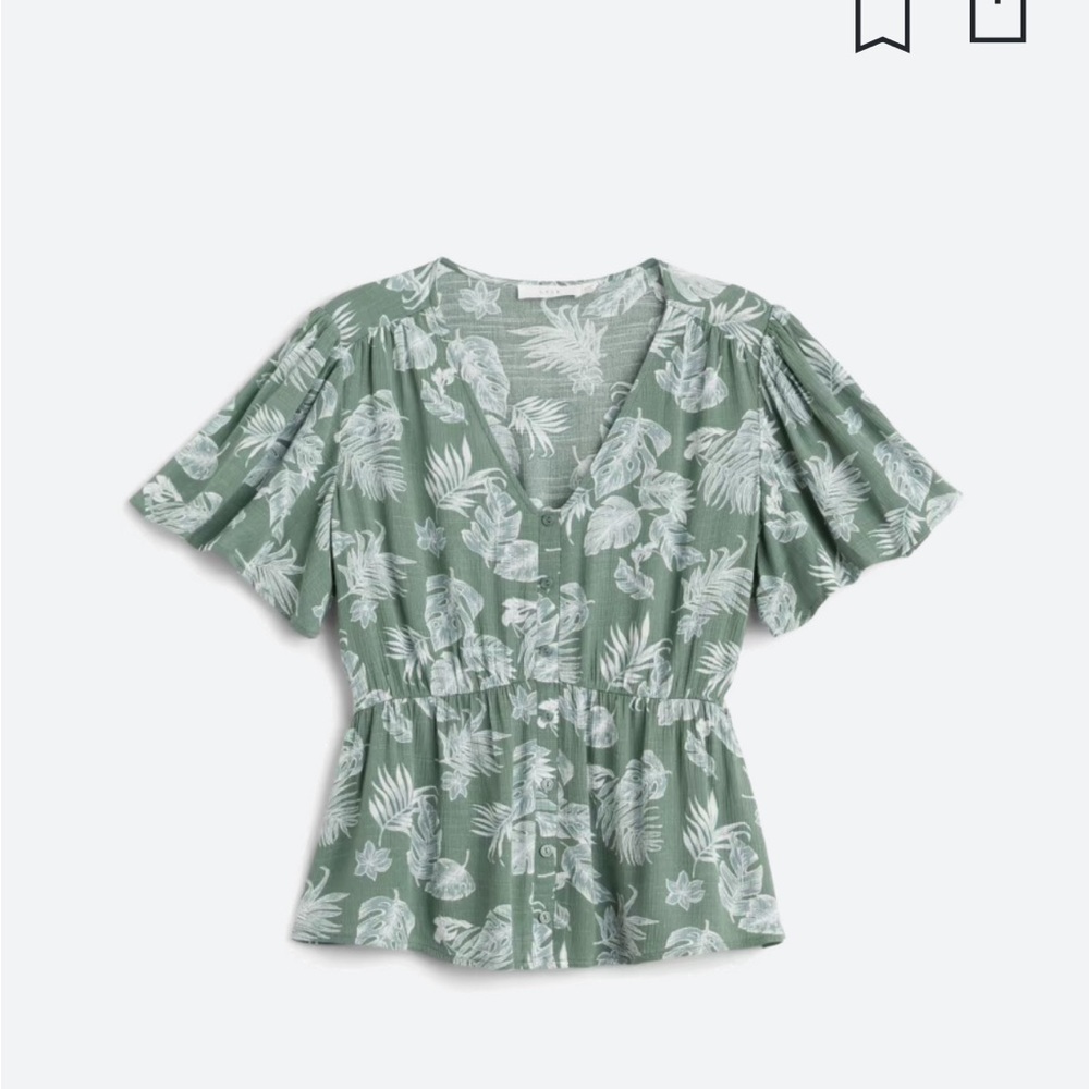 Lush Flutter Sleeve Top - Olive LG